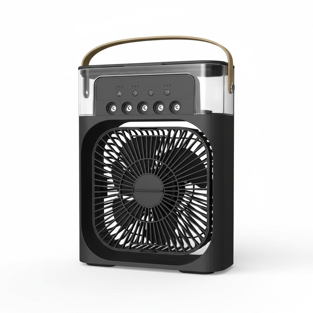 Mini Climatiseur Portable 3 en 1 – Ventilateur Refroidisseur d’Air + Humidificateur + Veilleuse LED | Ventilateur Bureau Silencieux