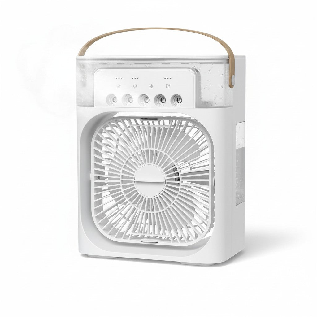 Mini Climatiseur Portable 3 en 1 – Ventilateur Refroidisseur d’Air + Humidificateur + Veilleuse LED | Ventilateur Bureau Silencieux